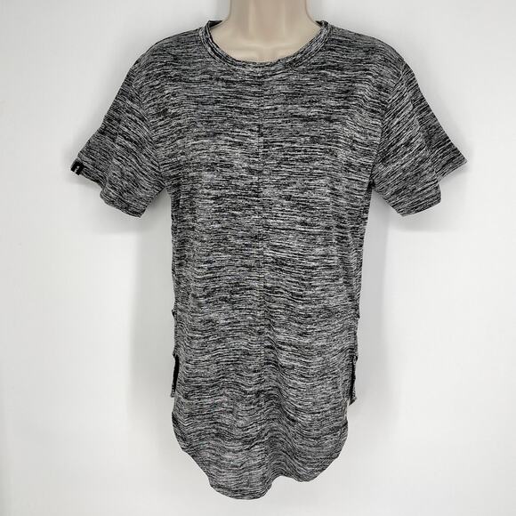 Homme + Femme NEW Womens Triple Layer CrossT-Shirt Sz S Heather Gray - Picture 1 of 11